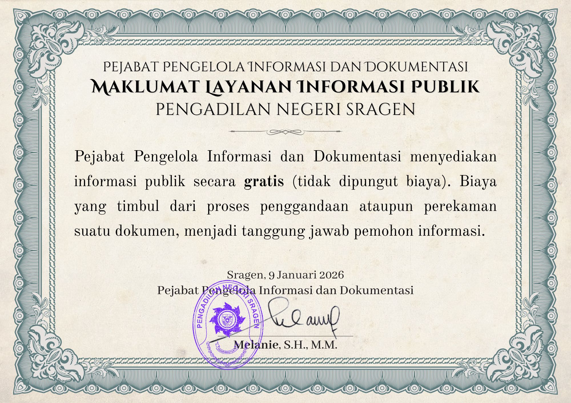Maklumat Pelayanan